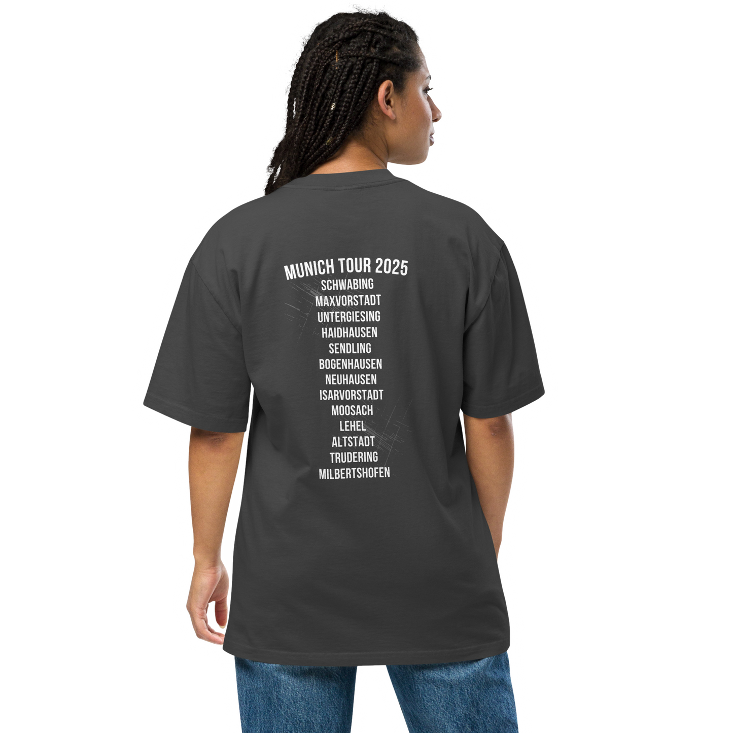 Munich Tour 2025 Tee – Oversized Streetwear im verwaschenen Bandtour-Look